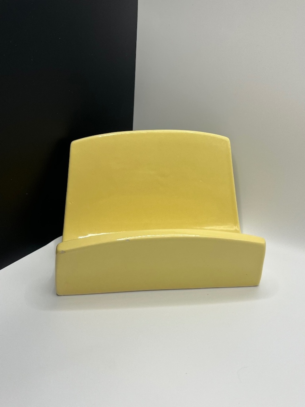 Haeger Pottery #919 Glossy Yellow Napkin holder. Made in USA. Stamped. Ceramic